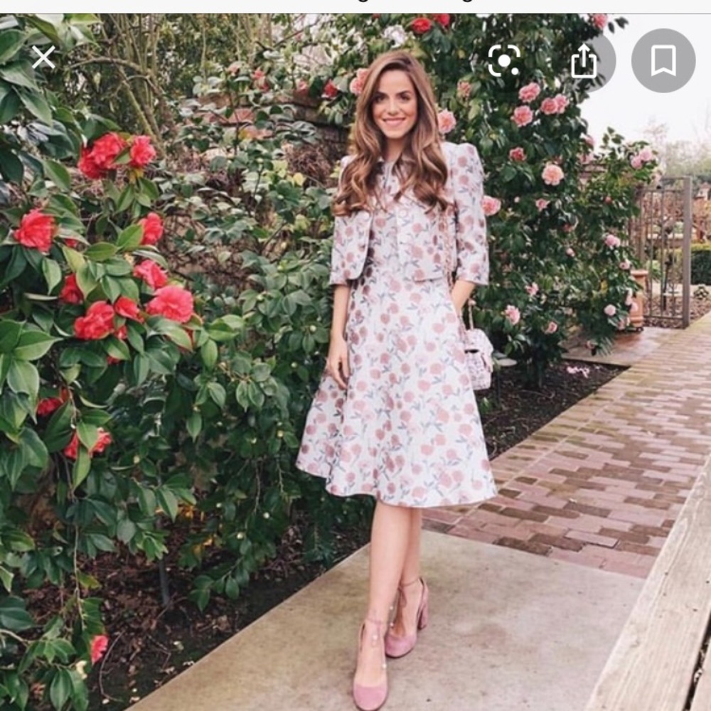 Gal Meets Glam Floral Pink and White Coat